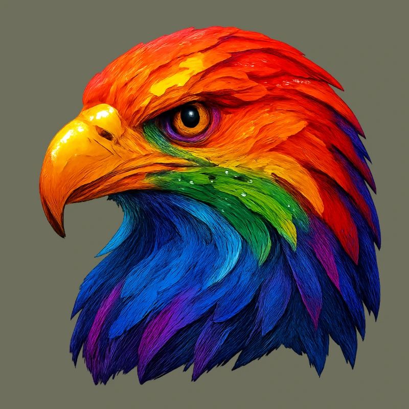 Color Feather White-tailed Eagle Head