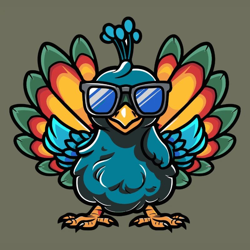 Peacock Bird Comic Cool