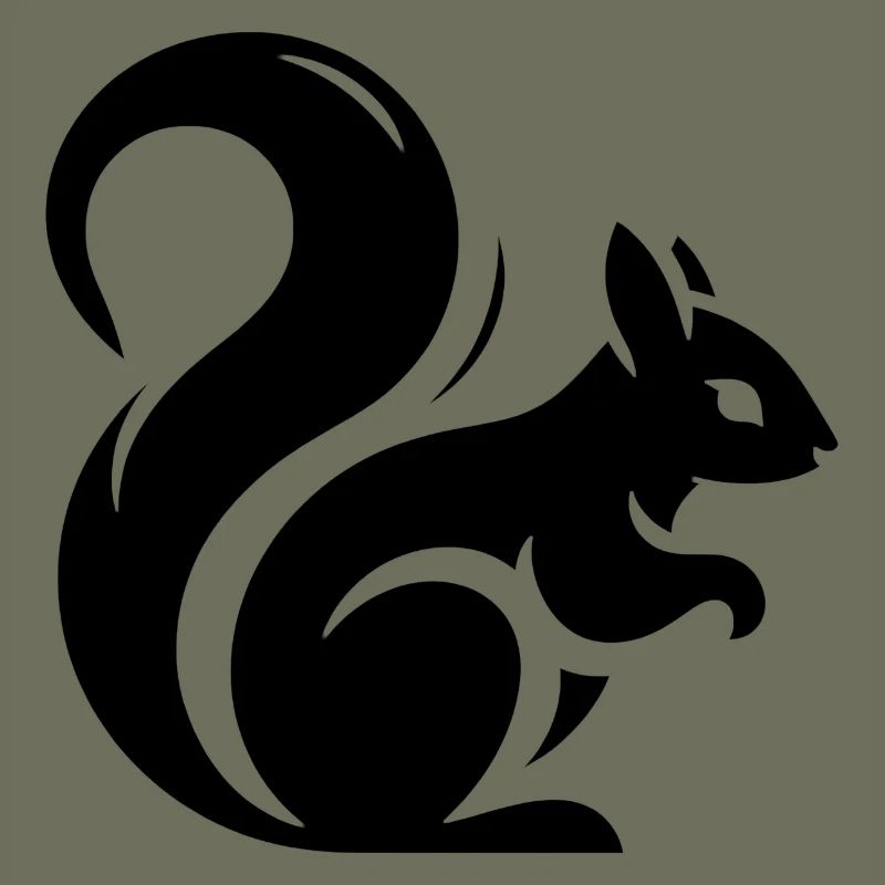 Minimalist Squirrel Silhouette
