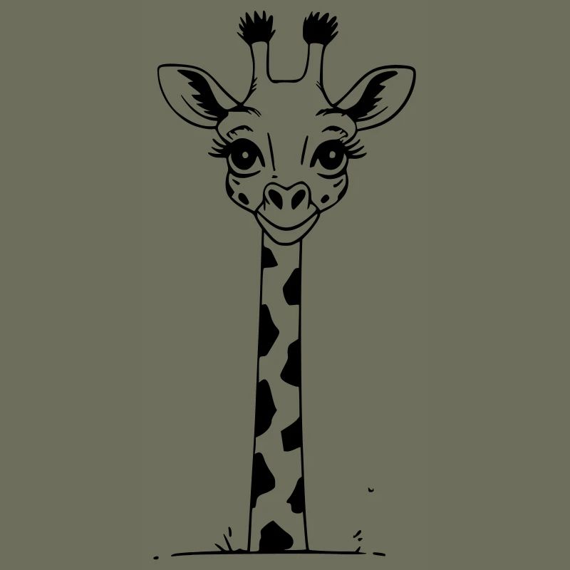Cute cartoon giraffe as vector illustration