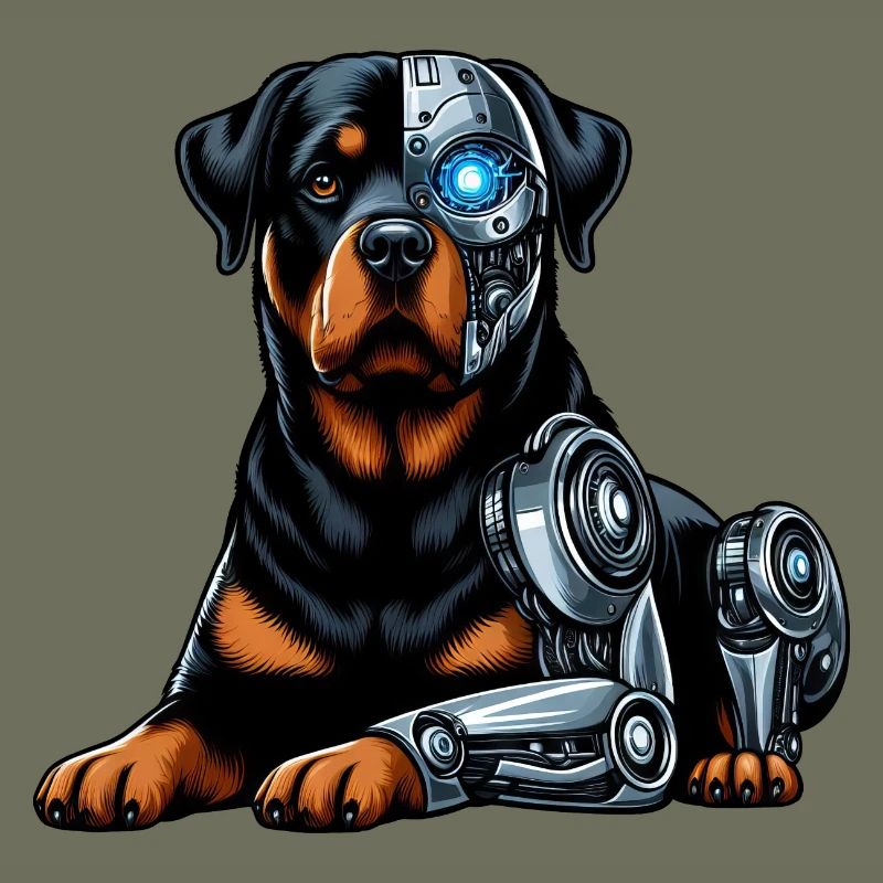 Rottweiler Cyborg Robot Space