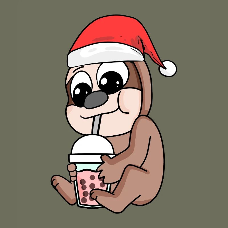 Sloth Christmas Bubble Tea