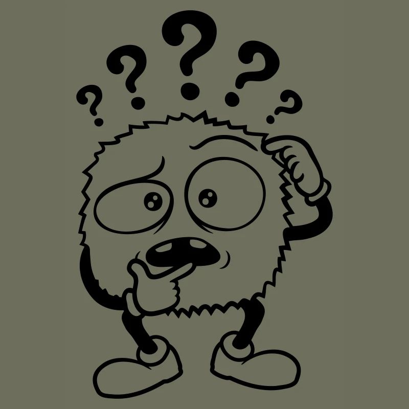 Doubtful question mark skeptical monster
