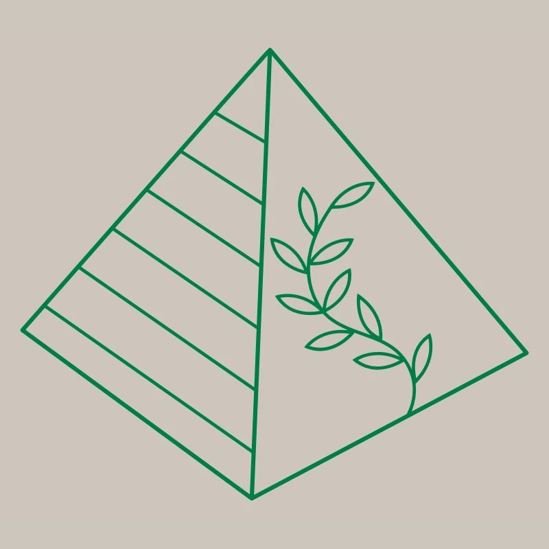 Pyramide mit Blumenbewuchs