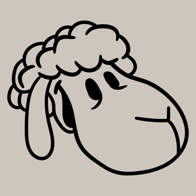 Sheep Face Head Cute Cute Lamb Cool Comic