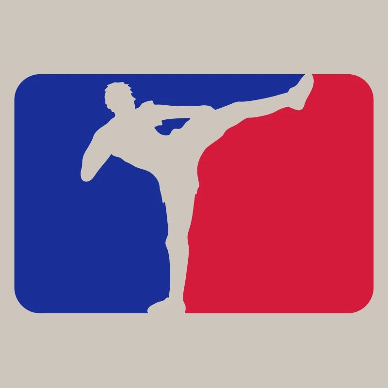 kickboxer logo shield frame red blue kickboxing ka