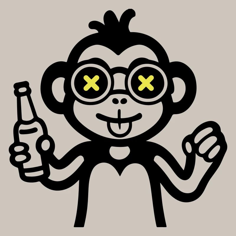 Monkey Drinking Funny Beer