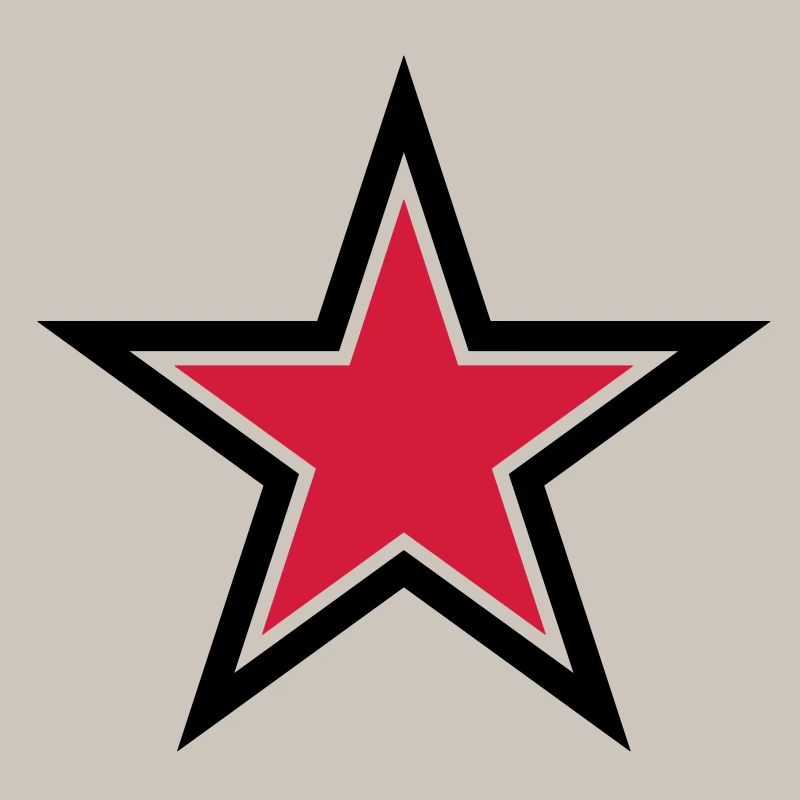 sharp red star with sharp black outline