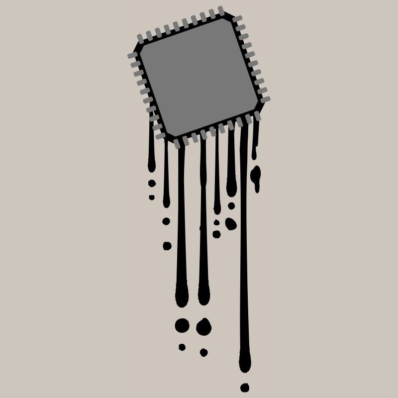 melt drops graffiti cpu computer nerd desig