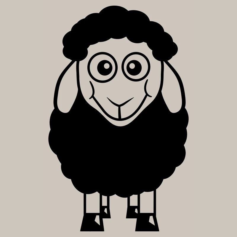 Black Sheep Small Cute Cute Lamb Cool Comic