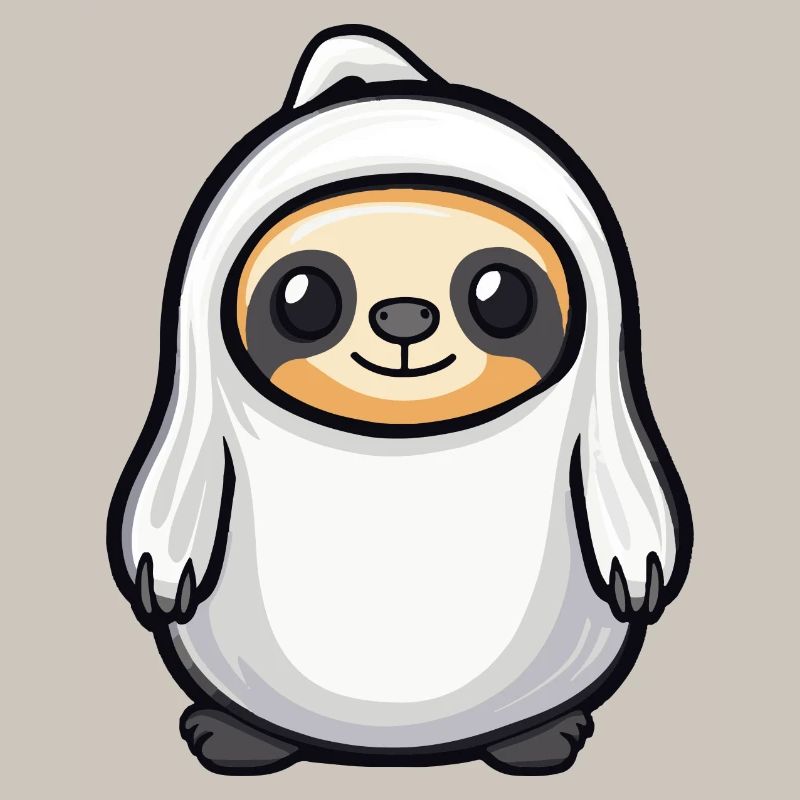 Sloth Halloween Comic Ghost
