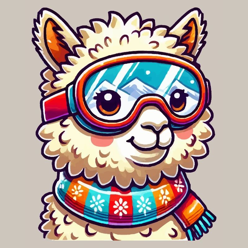 Llama Comic Ski Goggles
