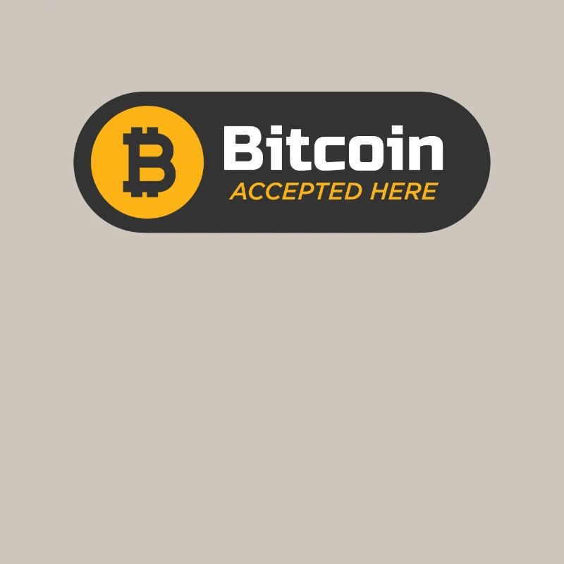 Bitcoin accepted here Bitcoin logo Crypto BTC