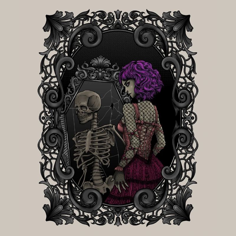 Skeleton mirror image - dead inside - Gothic