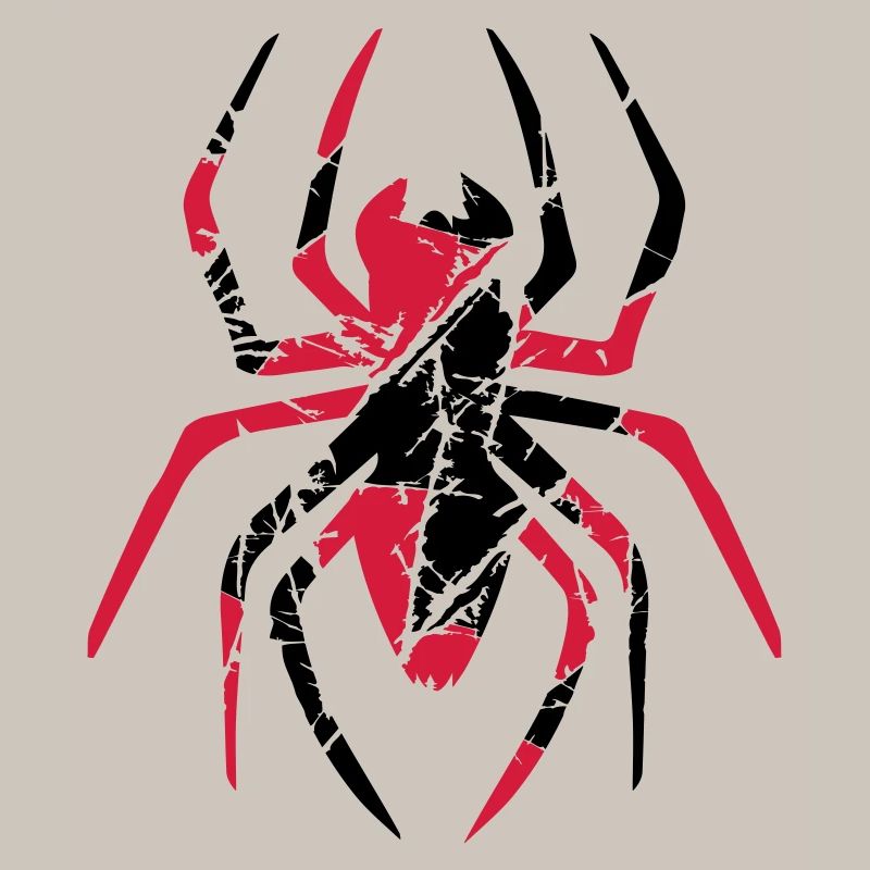 red scratch cracks spider logo design disgusting horror