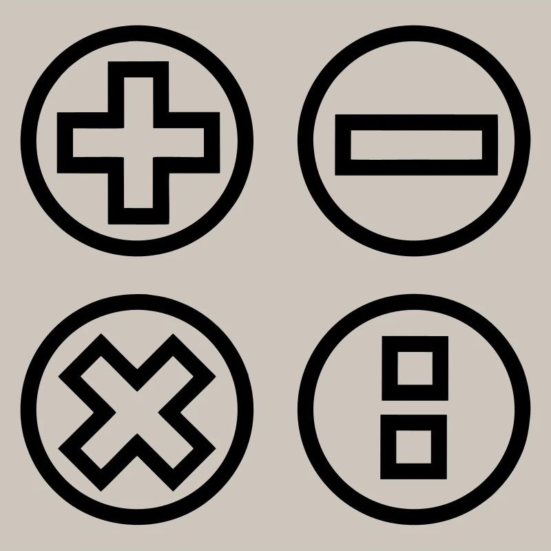 Calculate logo with four emblems shadow image