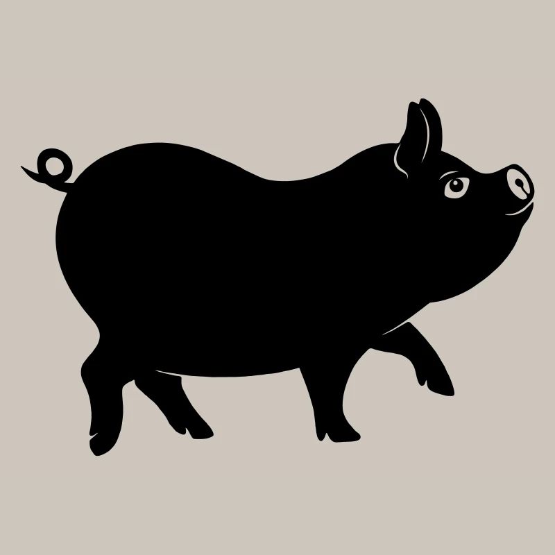 Figure d’ombre de cochon avec queue bouclée