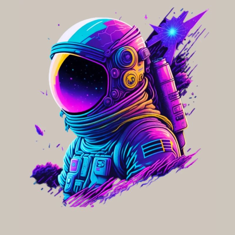 Synthwave Astronaute Space Explorer