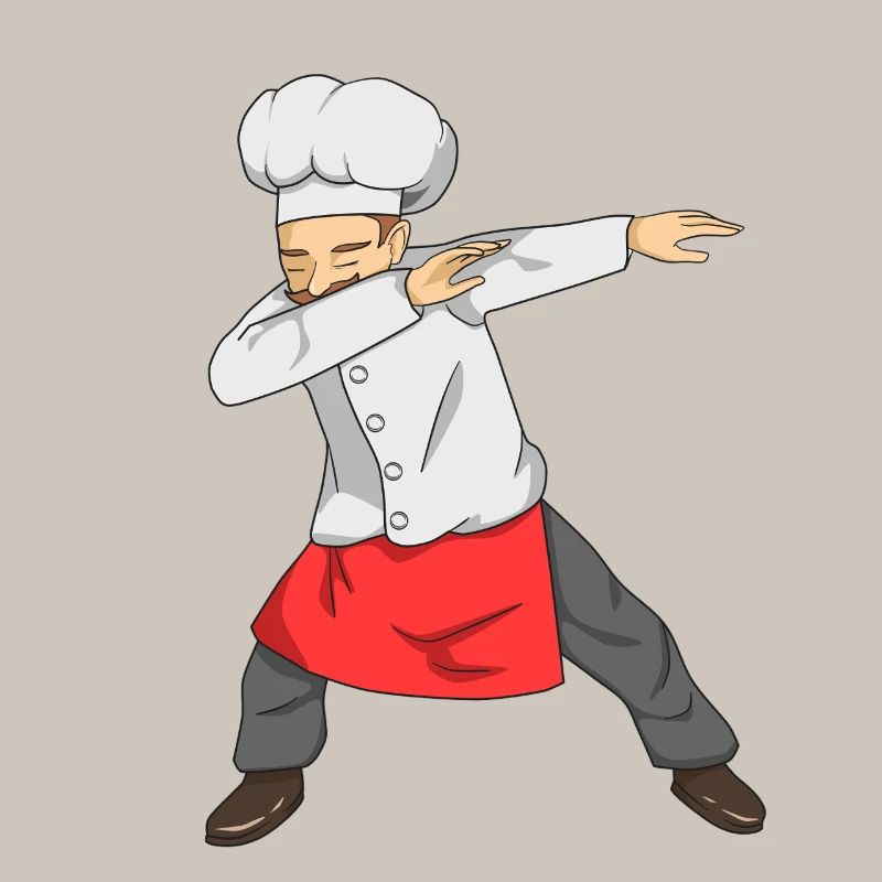 Dabbing Chef Funny Cooking Master Culinary Kitchen