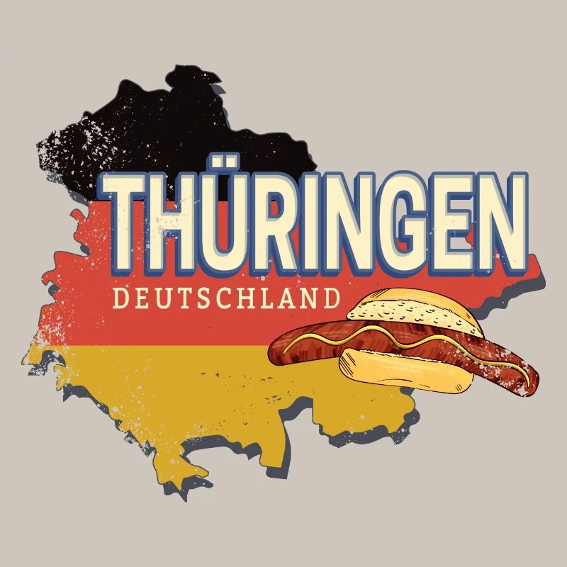 Thuringia Germany Retro State Souvenir