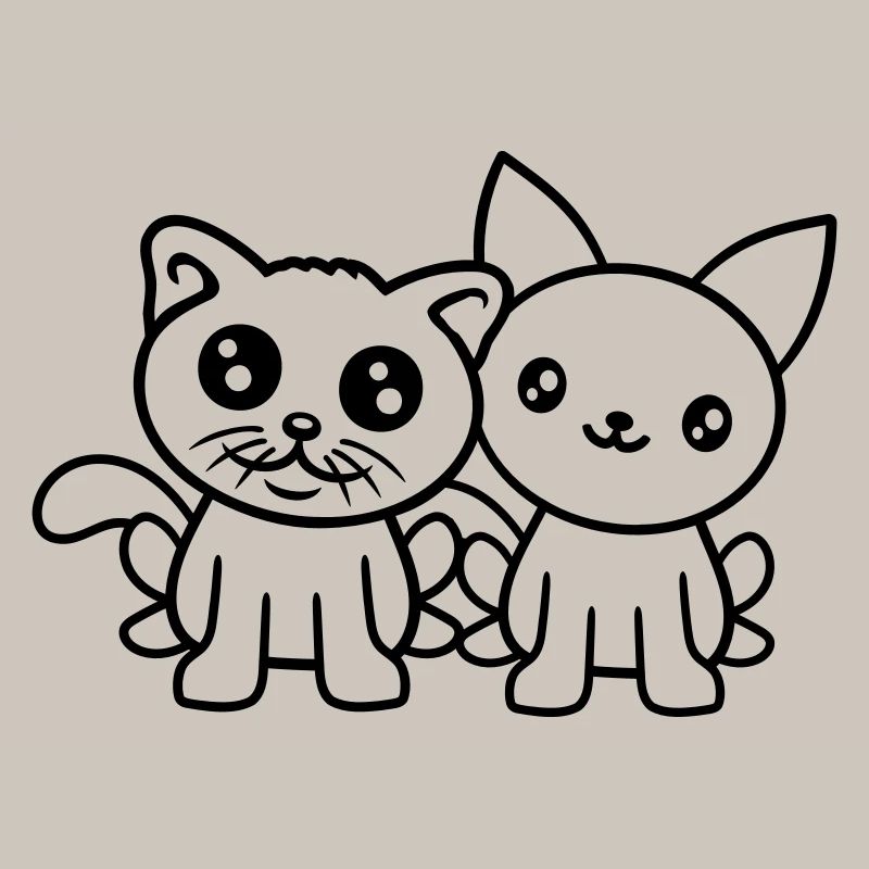 2 chats amis équipe équipage deux chatons de compagnie