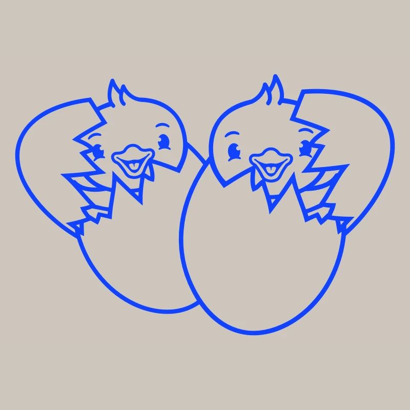 2 Birds Two Chicks Egg Hatch Born Eggshell