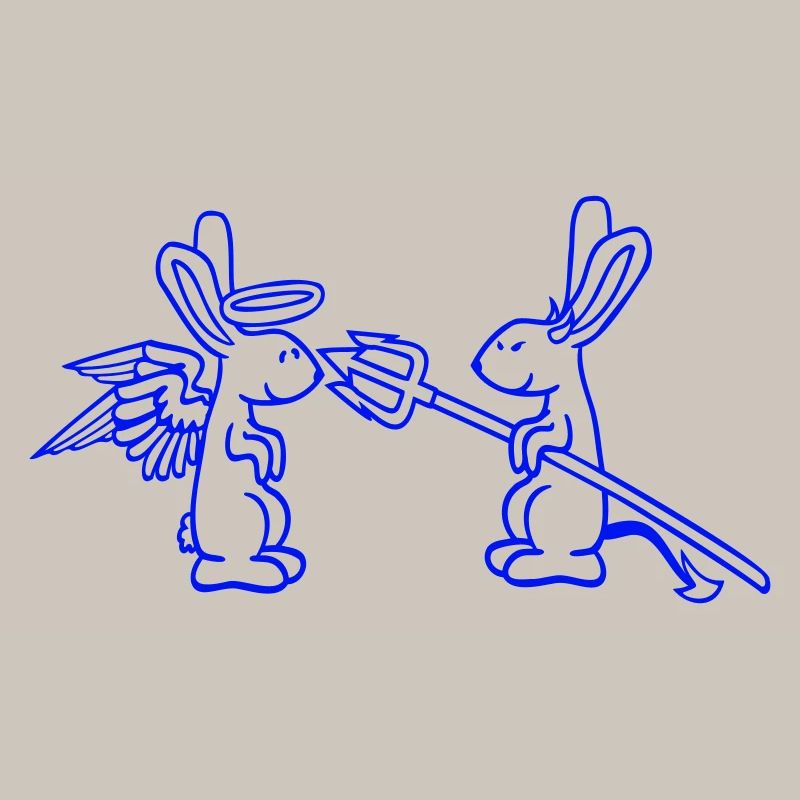 Rabbit Angel Conscience Devil Demon Evil Satan Hell