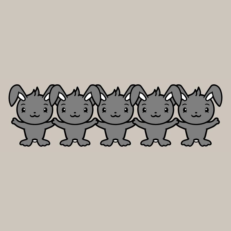 5 Bunnies Five Friends Team Crew Human Chain Hands