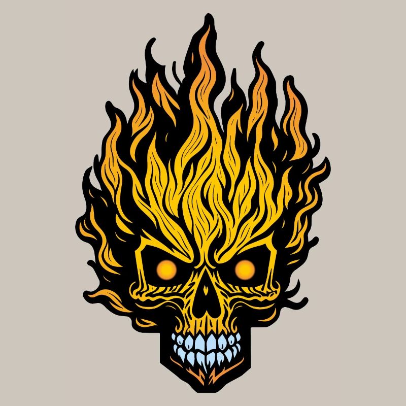 Flammender Schädel