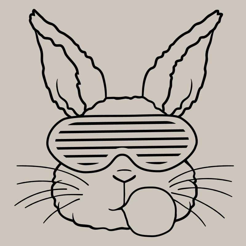 Rabbit chewing gum bubble cool