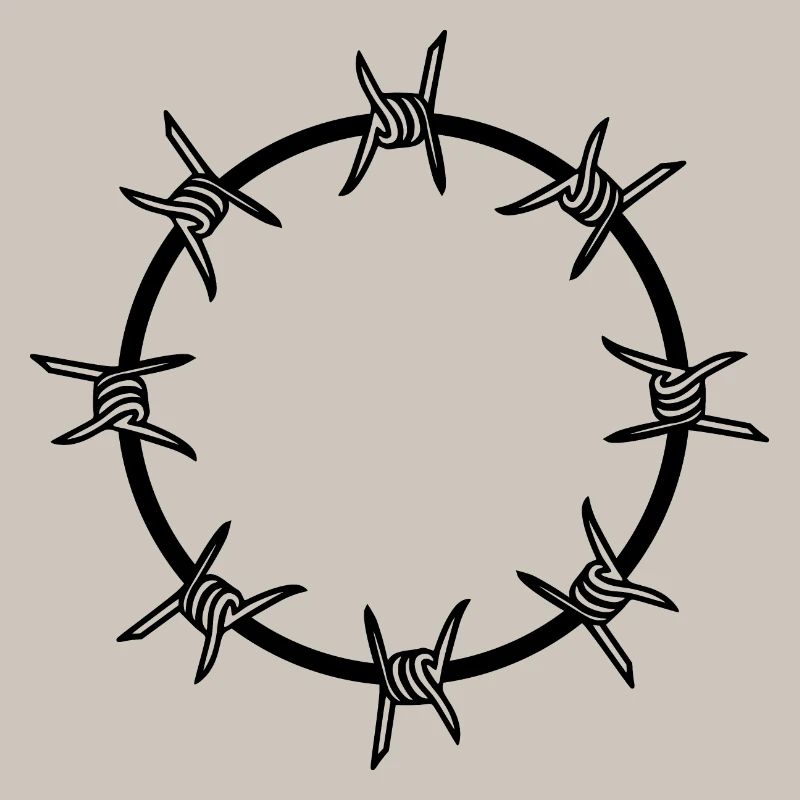 Barbed wire circle circular shape