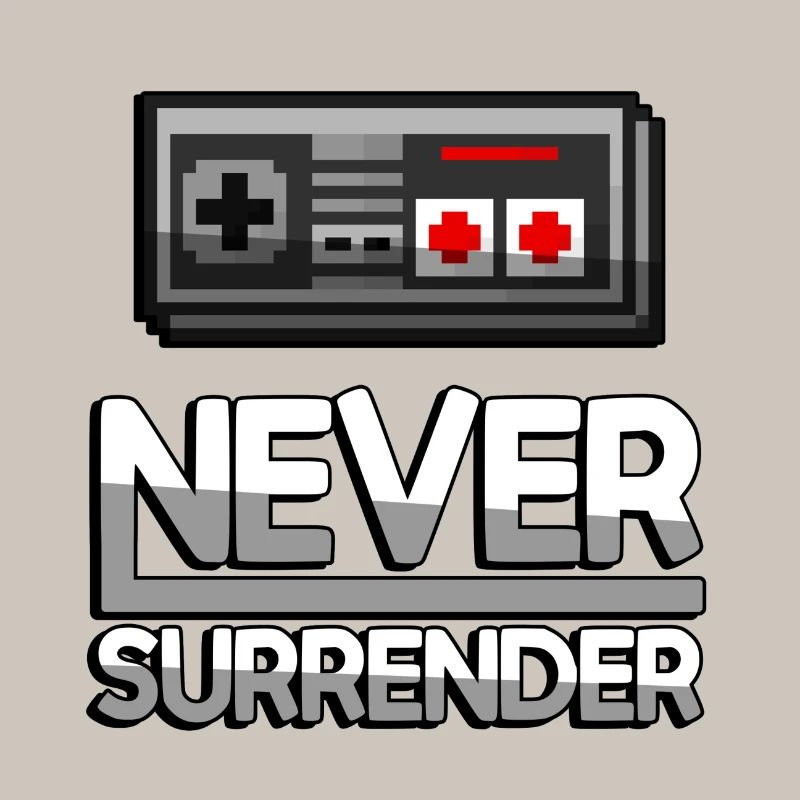 NEVER SURRENDER (White) + NES Controller - Gaming