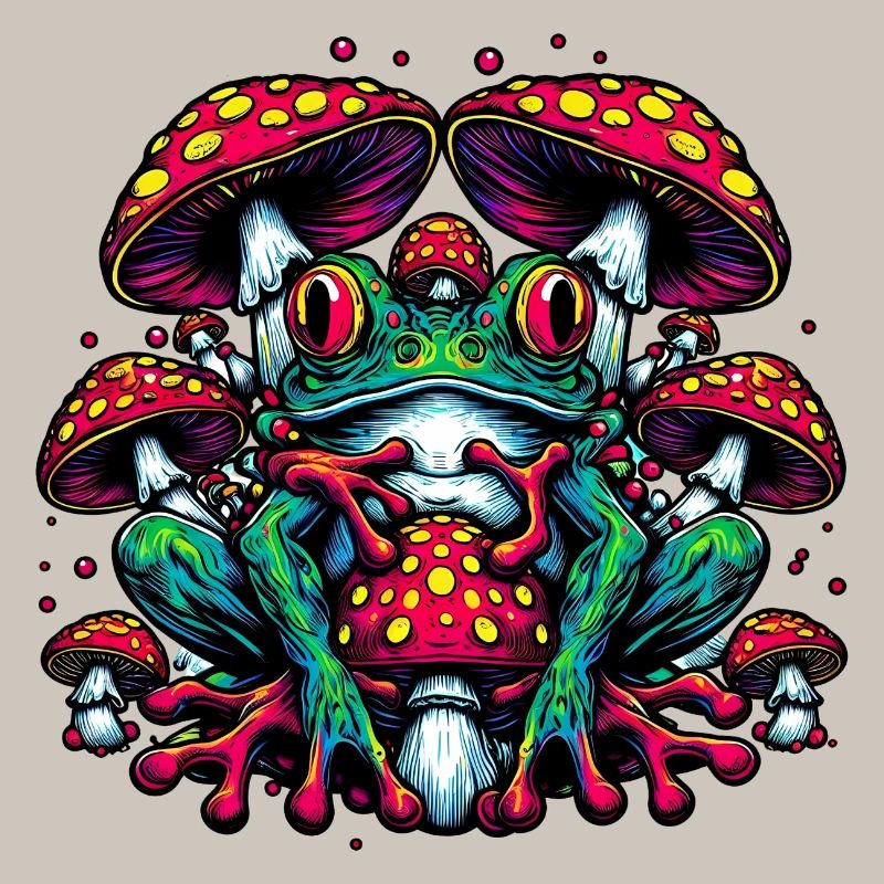 Frog with toadstool