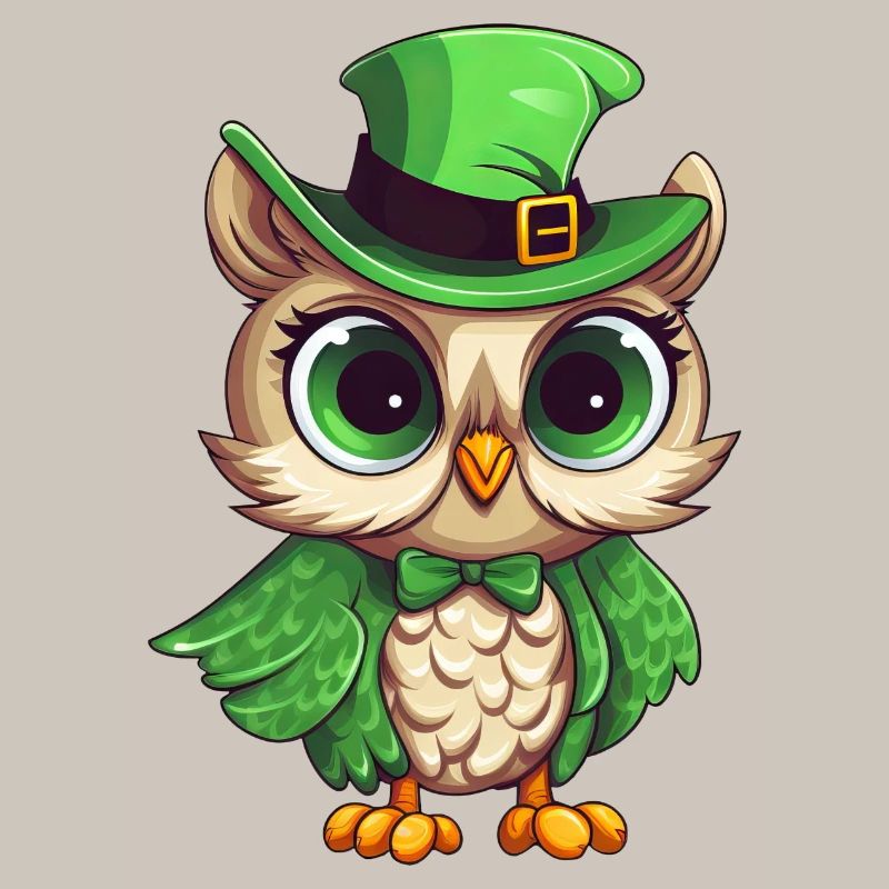 Conception de la Saint-Patrick de hibou comique mignon