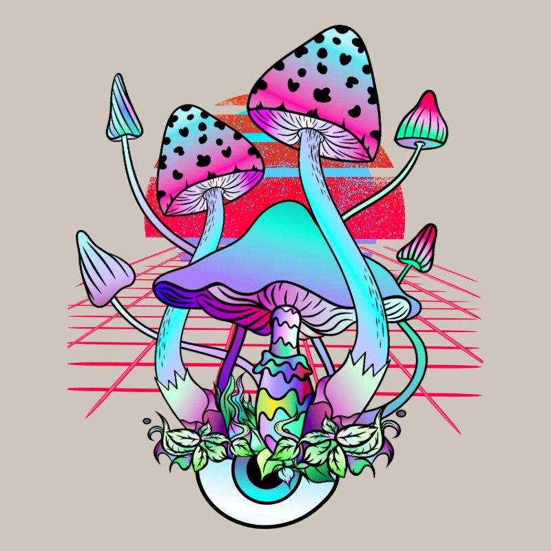 Champignons Psychédéliques - Retro Wave Sunset