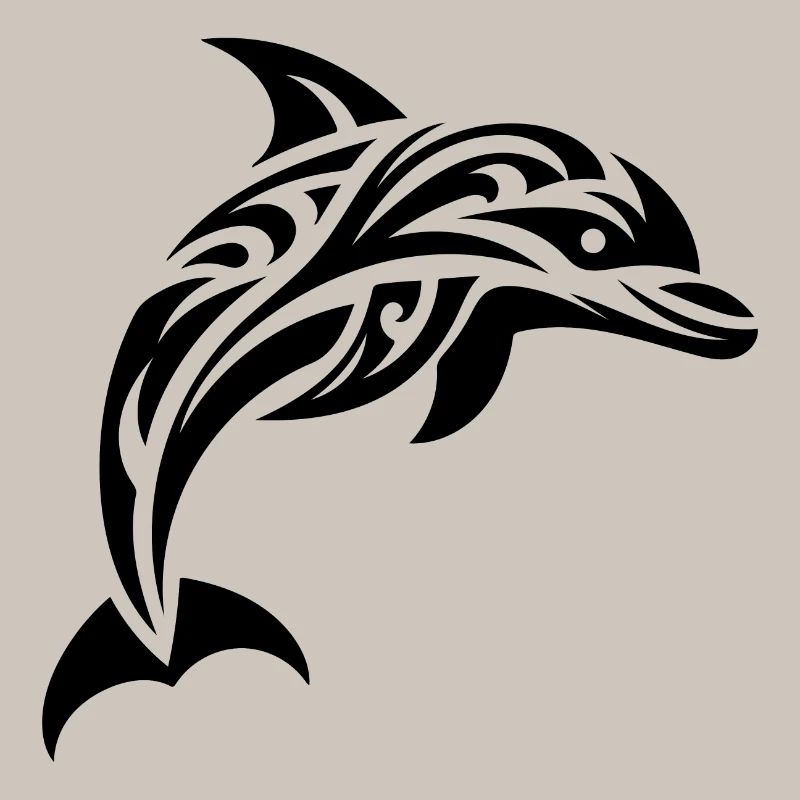 Springender süßer Tattoo Delfin