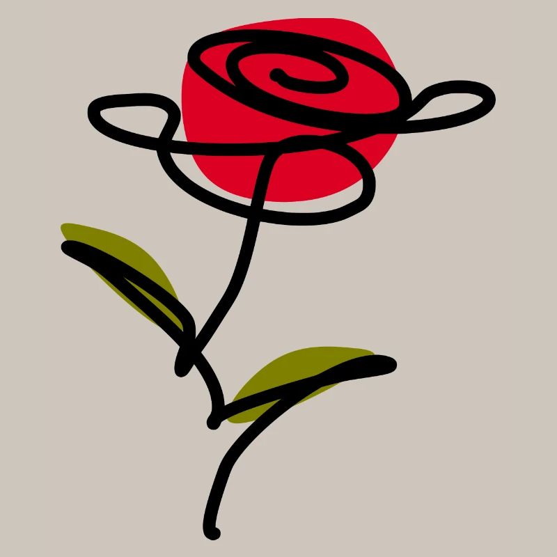 Blume rot one line art Geschenk Muttertag