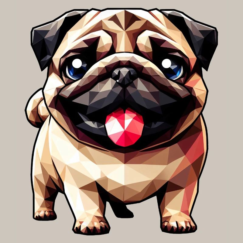 Geometric Pug: Polygon Artwork