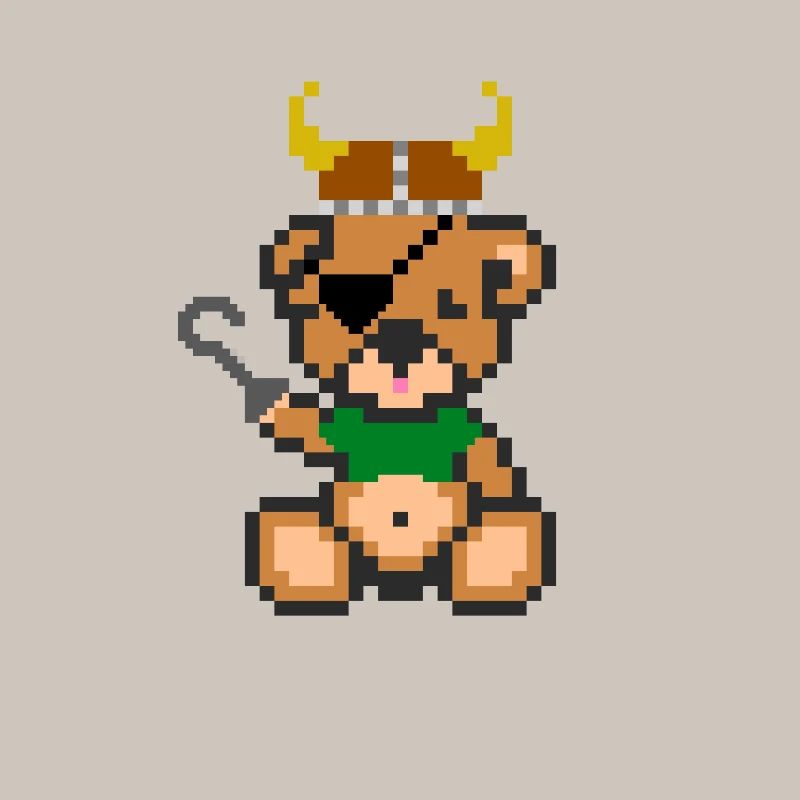 Pixelbär Wikinger