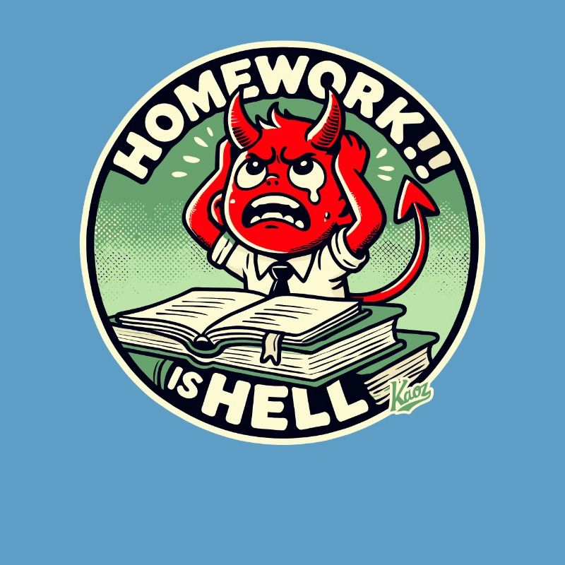Petit diable d’écolier dans l’enfer des devoirs
