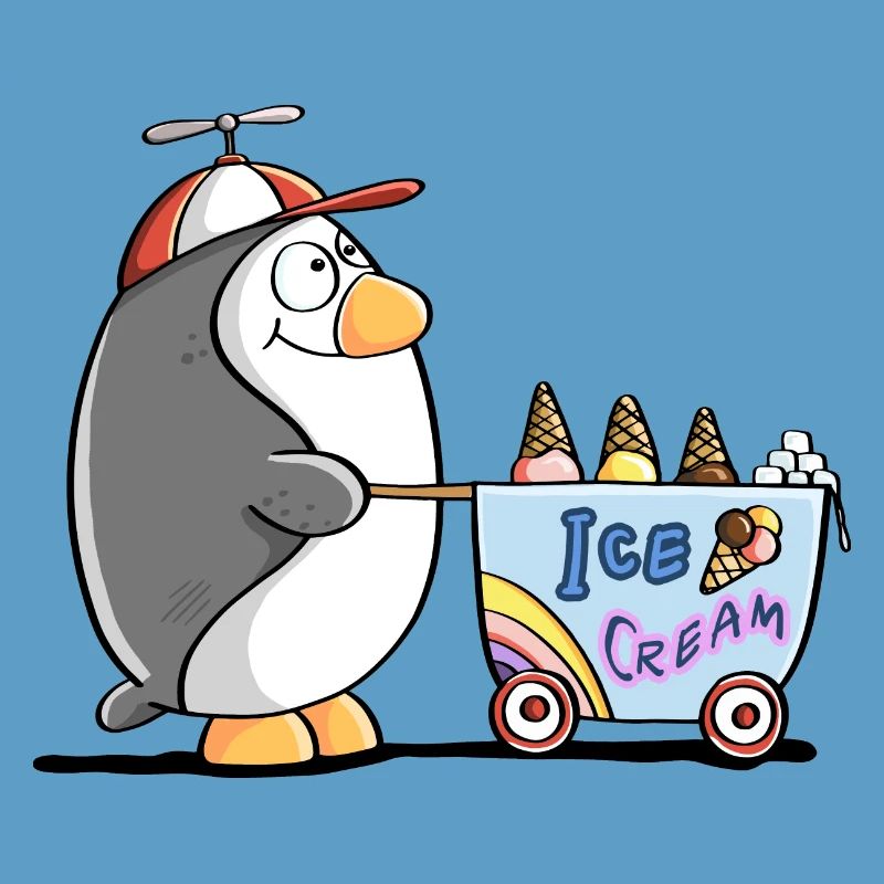 Pinguin Als Eisverkäufer - Eis