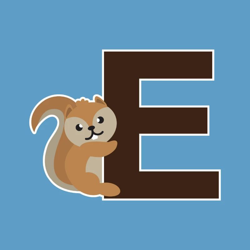 Ein E wie das Eichhörnchen das an dem E hängt