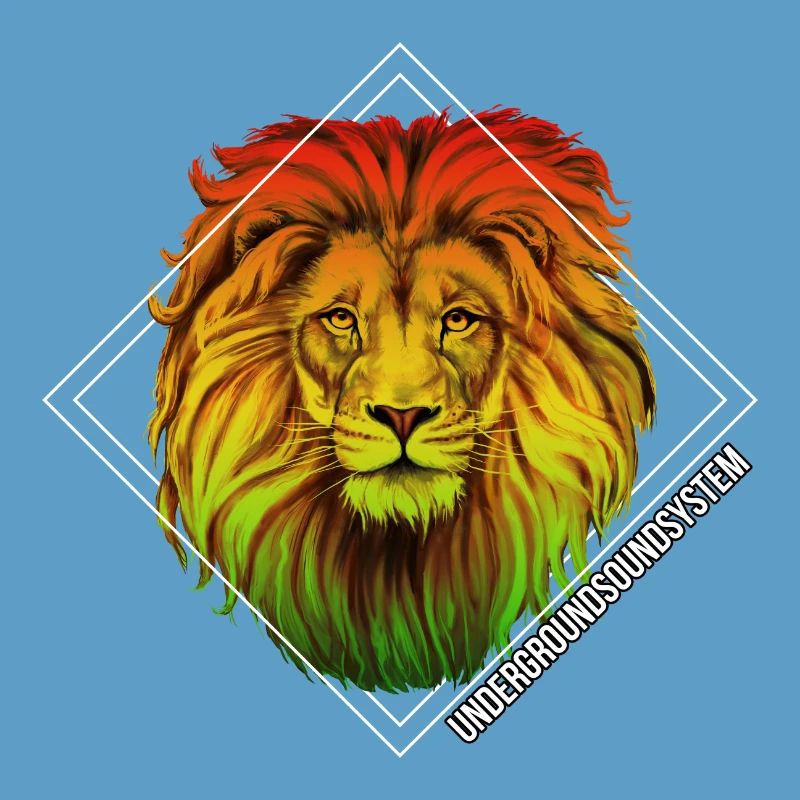 Rainbow Lion Diamond Pattern