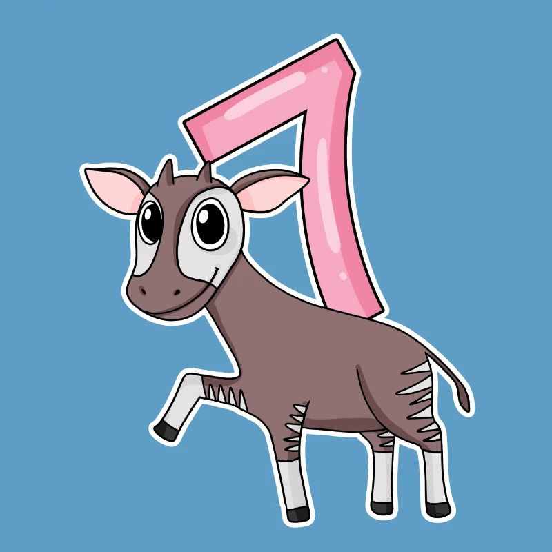 Fille de 7 ans Okapi cadeau de 7ème anniversaire