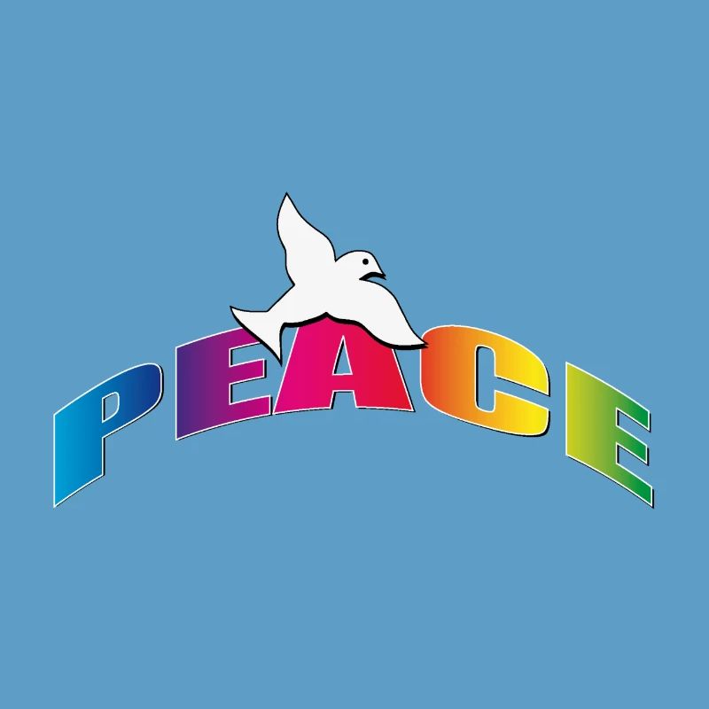 Peace mit Taube Regenbogenfarben