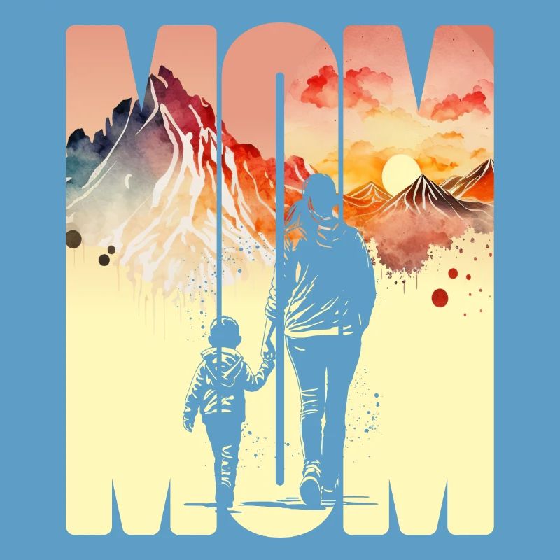 Mutter mit einem Jungen Muttertag Berge Mama Kind