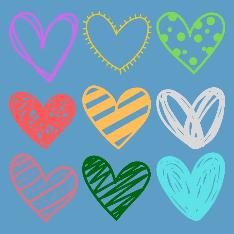 Bunte DoodleHerzen Muster
