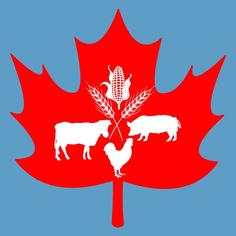 Canada maple leaf farm animals logo