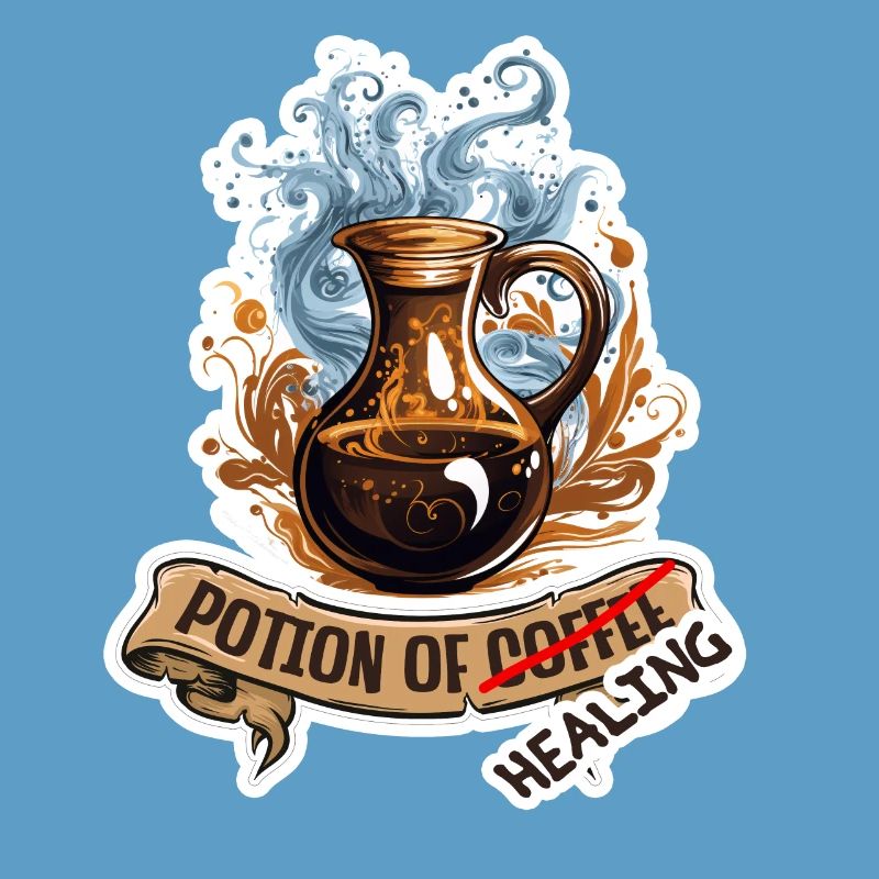 Kaffee Oder Heiltrank Fantasy RPG Shirt