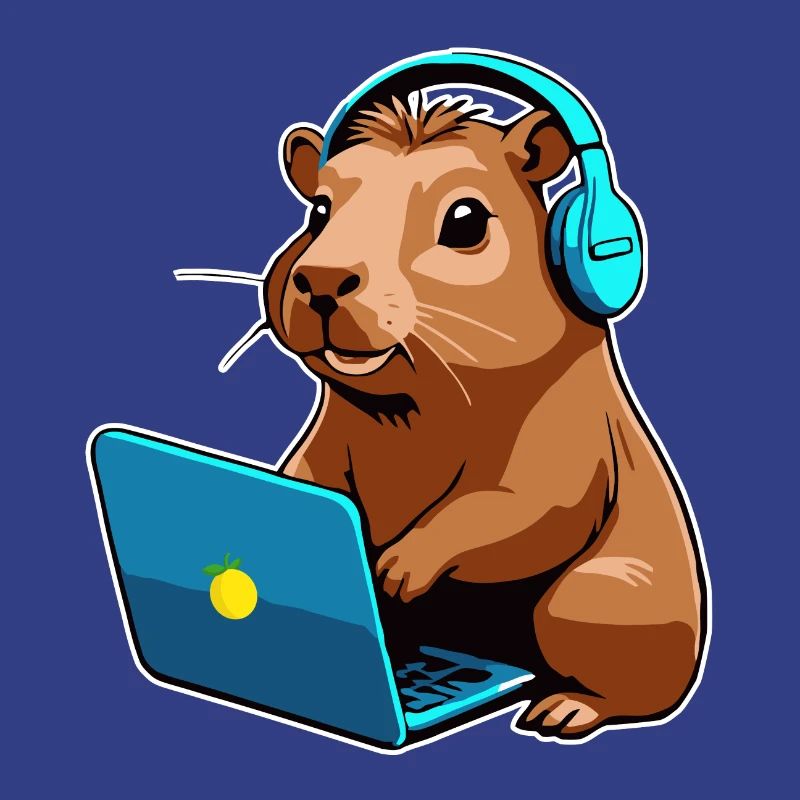 Capybara Programmer Coder Computer